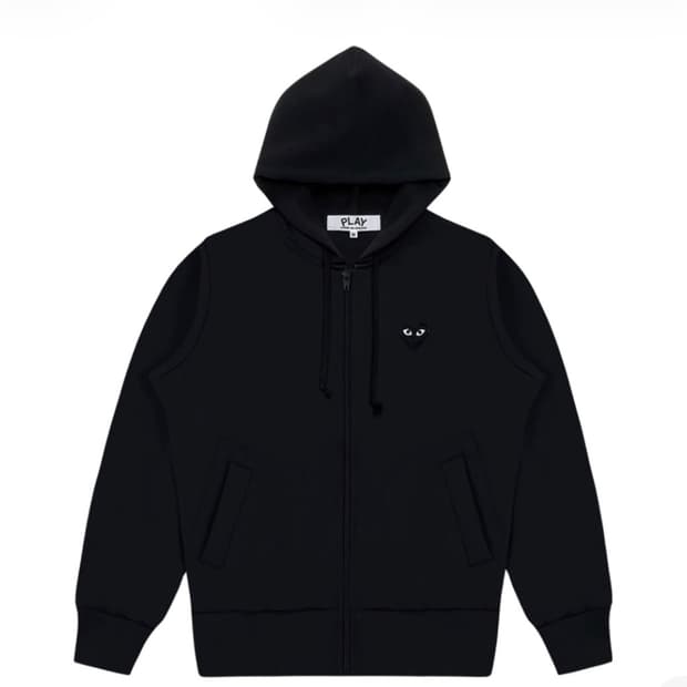 꼼데 빅블랙하트 후드집업
