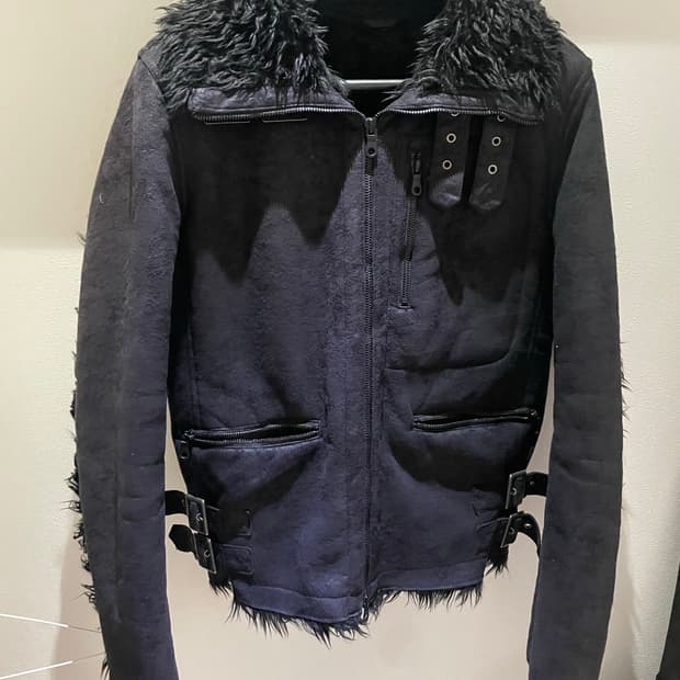V-kei Fur suede jacket