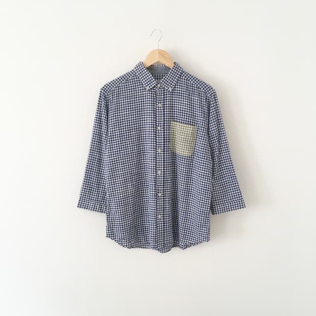piste blue gingham check shirt