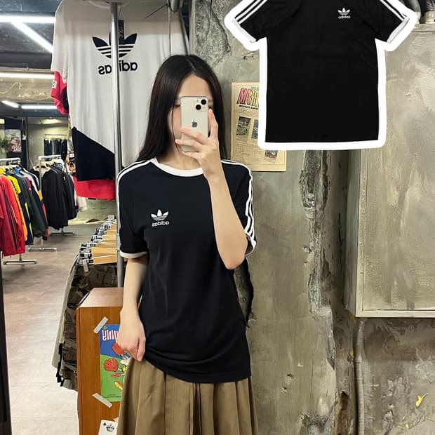 아디다스 반팔티 블랙 S #csz1362