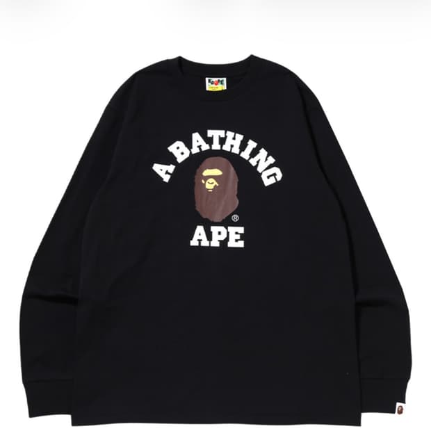 베이프 컬리지 롱슬리브 티셔츠 블랙