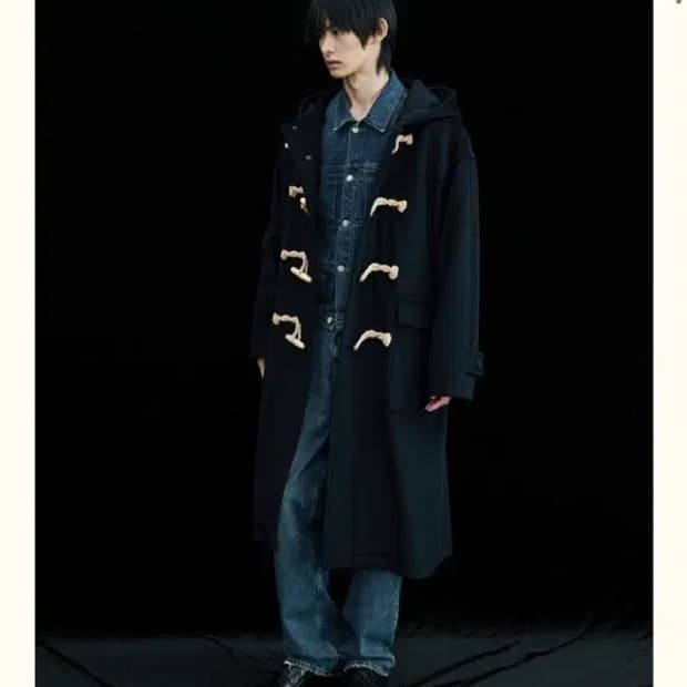 LOFI 로파이 오버핏 스테디 더플 후드 떡볶이 코트 자켓 네이비 L