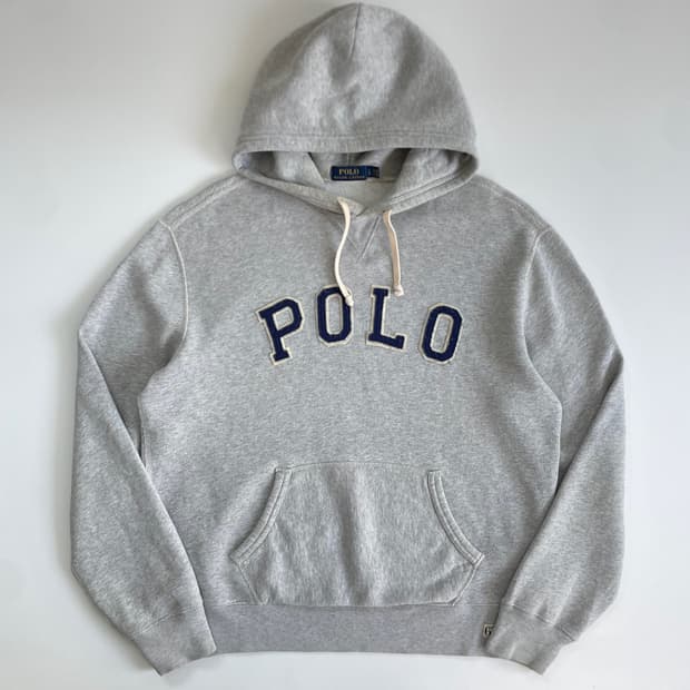 Polo  폴로 랄프로렌 신형 자수 아치로고 그레이 후드티