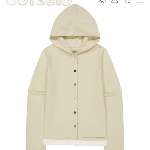 코이세이오 twofold button-up hoodie ivory