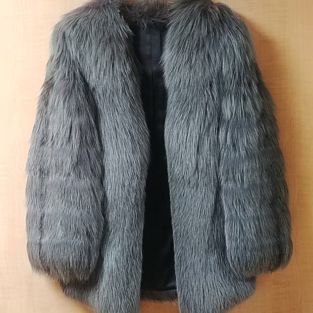 사가폭스 SagaFox 리얼폭스퍼 코트/ 그레이칼라