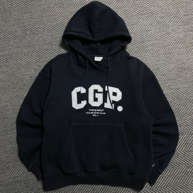 코드그라피 CGP 빅로고 스웻 후드 티셔츠 네이비o 5833