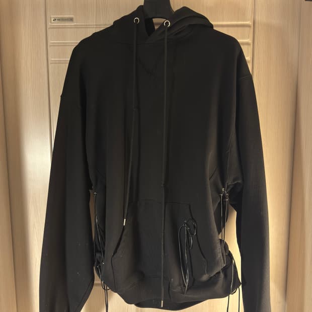 604service 아일렛 레이스업 후드티