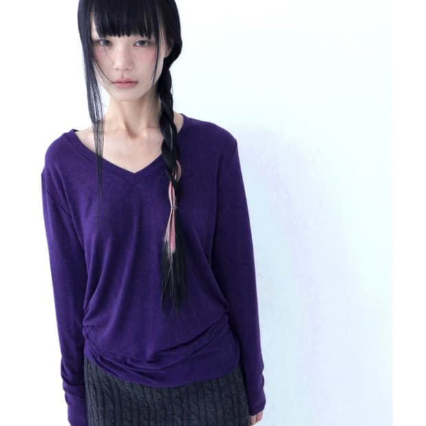 babyrab calmly sheer v neck t