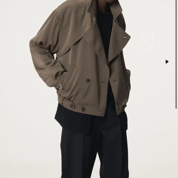 [M 새상품] 렉토 숏 트렌치 하프 트렌치 울 점퍼 자켓