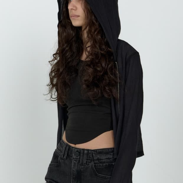 [MPa]VEILCREPEHOODEDZIPJACKETWOMENBK M