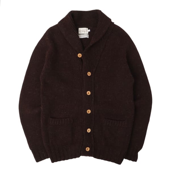 Inverallan 인버알란 브라운 핸드니트 울 가디건