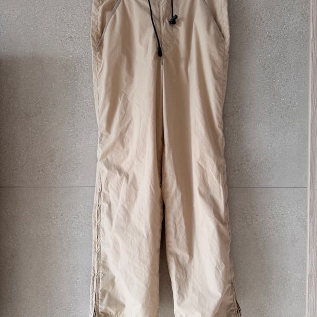 여성 스포츠 바지 스우시 안감 망사 아랫단 지퍼