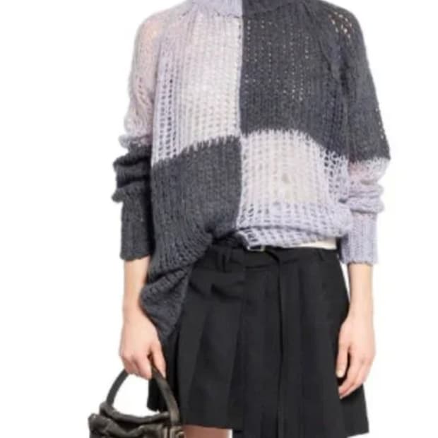 M 아크네스튜디오 체크 패턴 스니 스웨터