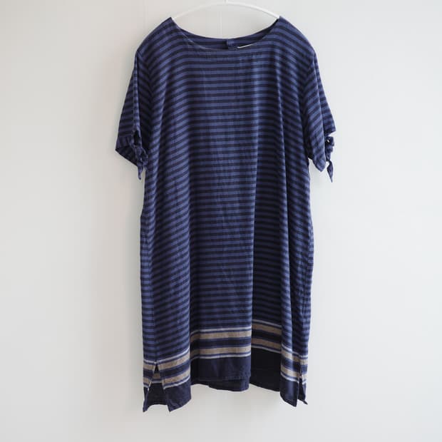 Navy stripe mori one-piece