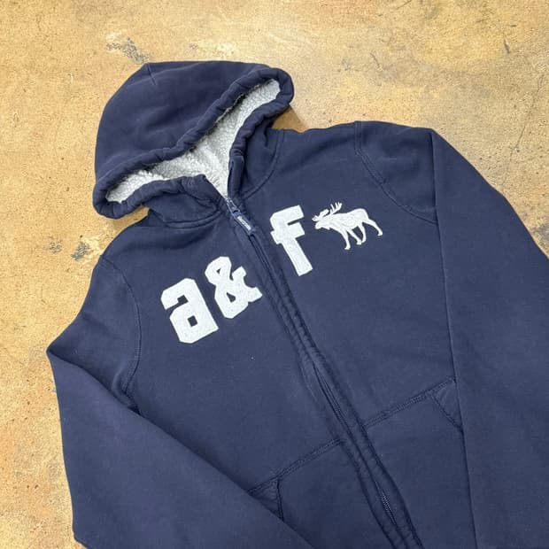 아베크롬비 키즈 네이비 양털 후드집업
