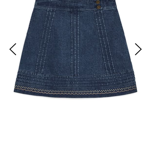 허그유어스킨 데님 미디 스커트