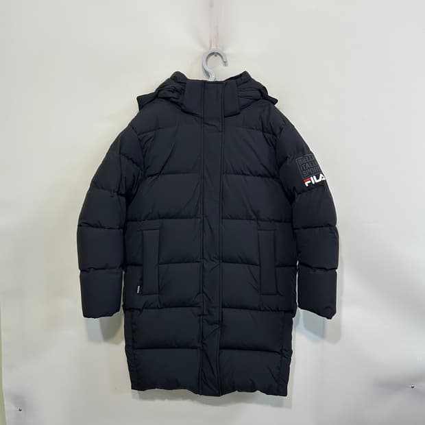 휠라 여성 구스다운 롱패딩 90 블랙