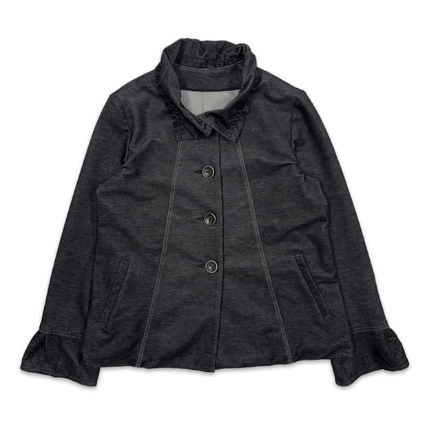 빈티지 블랙 라인 프릴 자켓