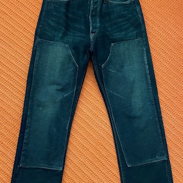 캐피탈 더블니 데님 청바지