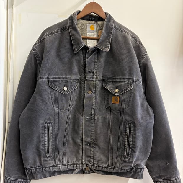 N169. 칼하트 트러커 흑청자켓