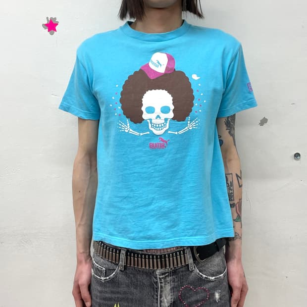 Buma Skeleton Afro Blue T-shirt
