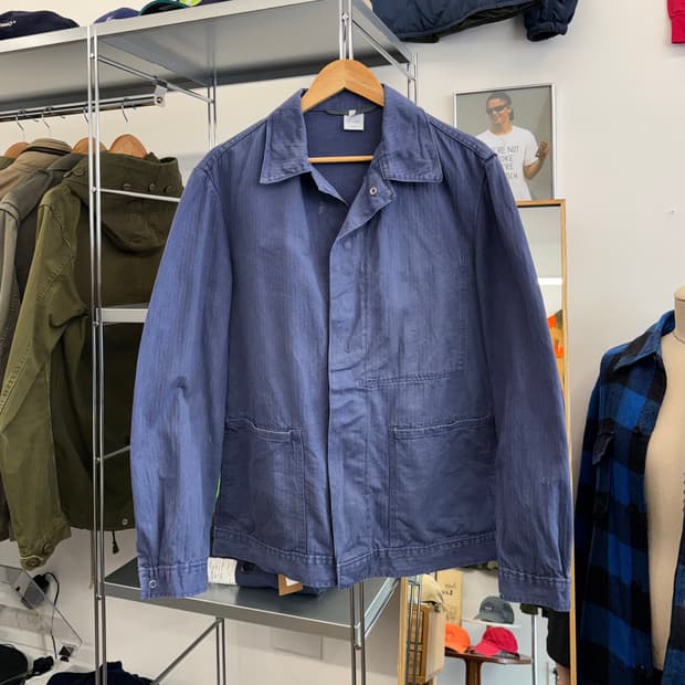 80s 놀스킨 Norskin 독일 우체국 프렌치 워크 자켓 (L)