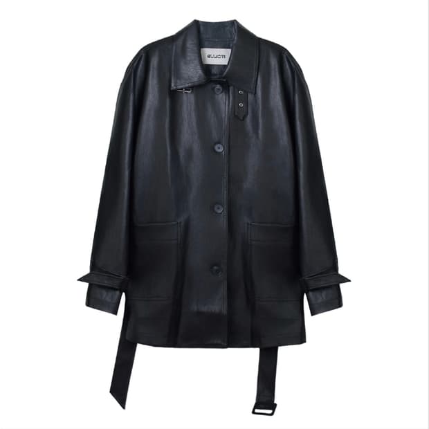 ELLIOTI  엘리오티 레더 트렌치 코트