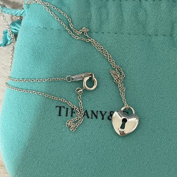 티파니 하트 락 자물쇠 실버 목걸이 정품