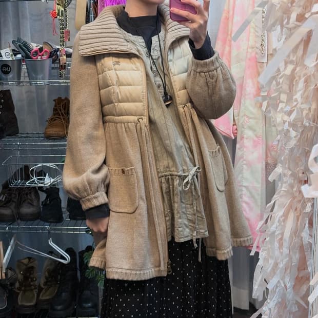 버버리 니트 패딩 자켓