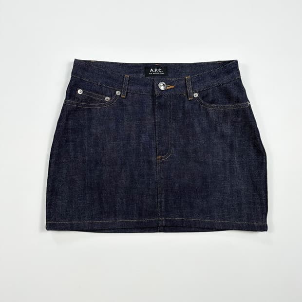 26 A.P.C. 아페쎄 미니주페 생지 데님스커트