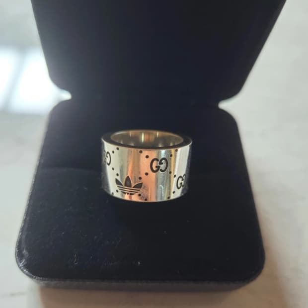 (정품) 구찌  아디다스  실버반지 13호