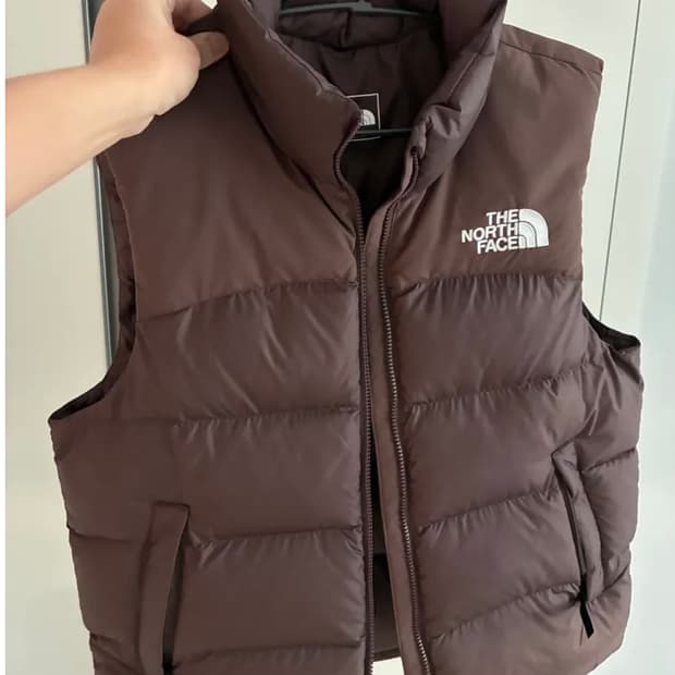 노스페이스 패딩 베스트 코코아브라운