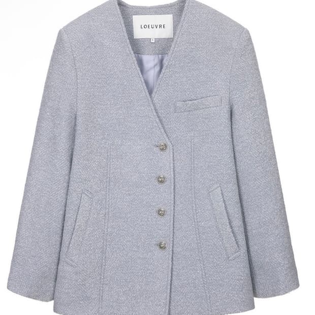 루에브르 collarless boucle jacket