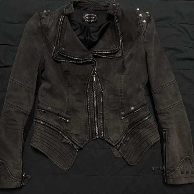 shalang 흑청 스터드 라이더 자켓