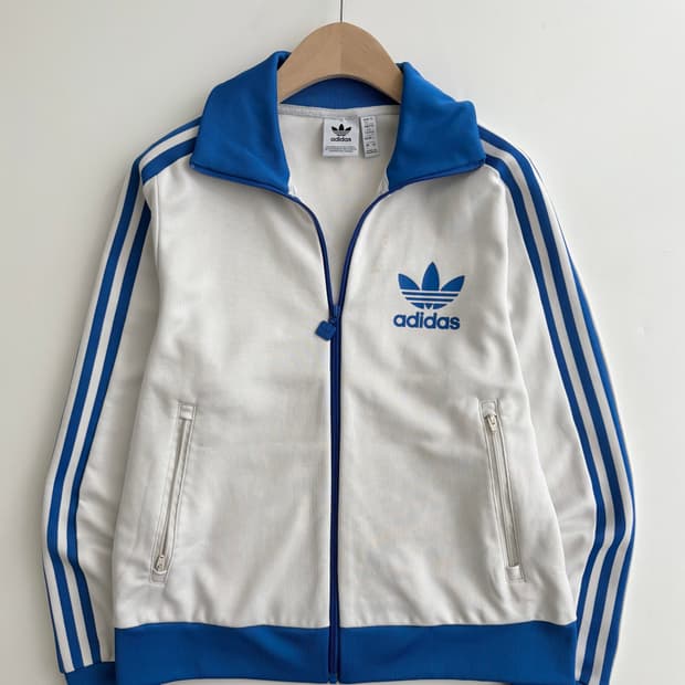 Adidas 아디다스 화이트/블루 컬러 트랙탑 