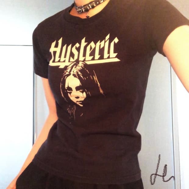 2000‘s HYSTERIC GLAMOUR 걸 프린팅 고딕 반팔티