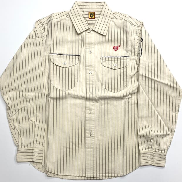 휴먼메이드 스트라이프 워크 셔츠
