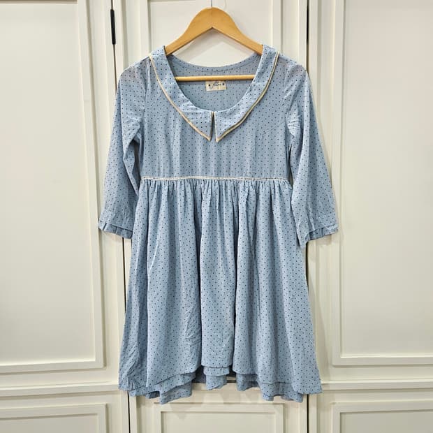 도트 세일러카라 원피스