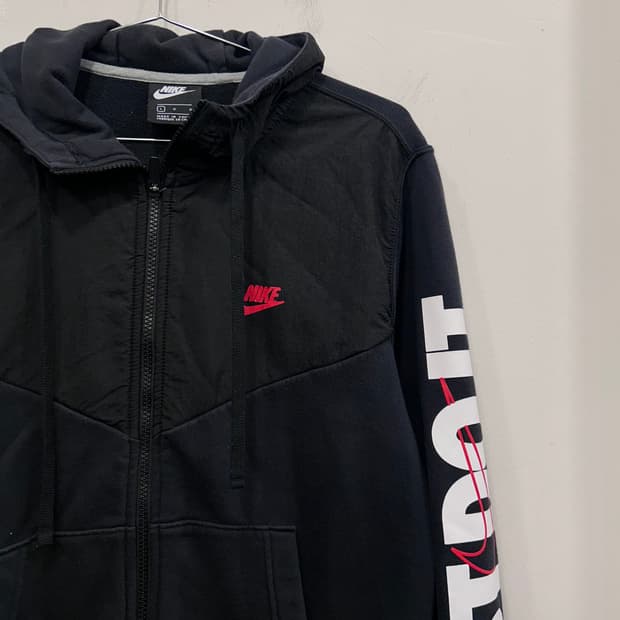 나이키 슬리브로고 나일론패치 후드집업