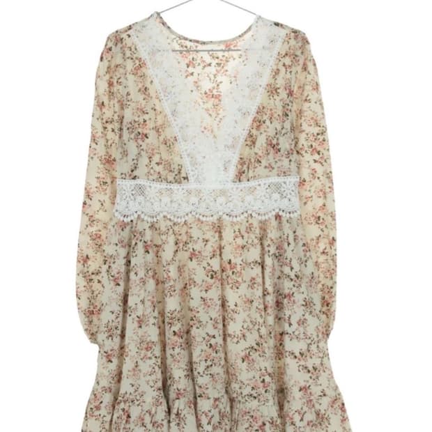 빈티지 플라워 패턴 원피스 일본 리즈리사 엑시즈팜깔