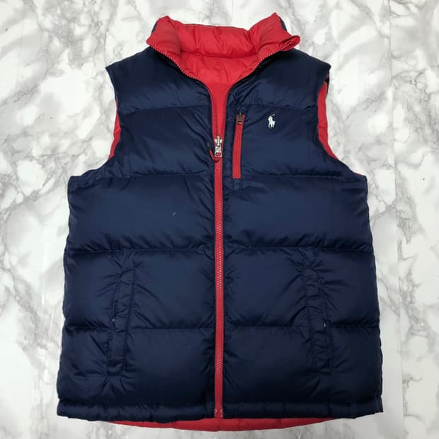 폴로 랄프로렌 패딩조끼 양면 네이비 리버시블