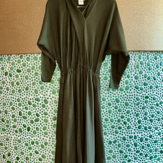 Issey Miyake 울 100% 드레이프 원피스 M