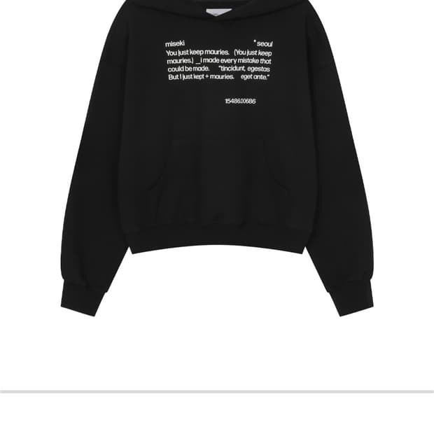 미세키서울 후드티 Quote sweat hoodie BLACK 