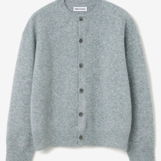 밀로 크롭 무브 가디건 블루그레이 L