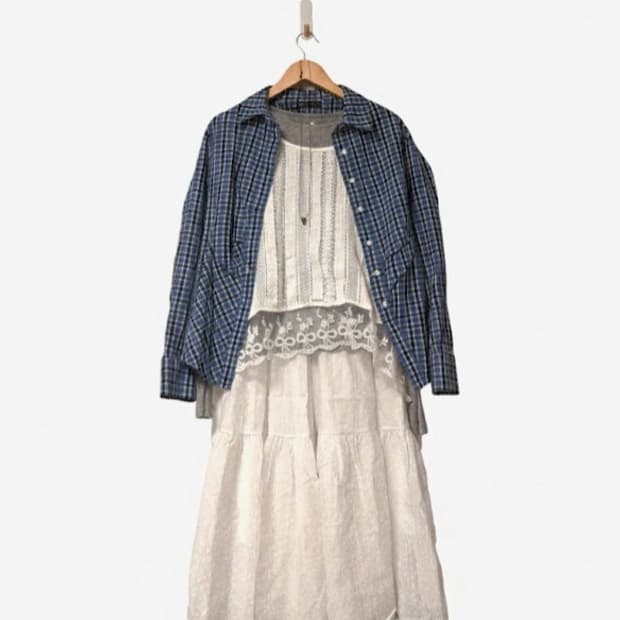 빈티지 레이스 롱 스커트