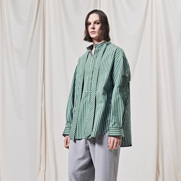 송지오옴므 타이 자수 튜닉 셔츠 팝니다ㅡ타임옴므.솔리드.시스템