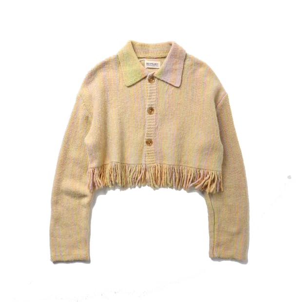 빔즈보이 BEAMS BOY Kasuri Fringe Cardigan