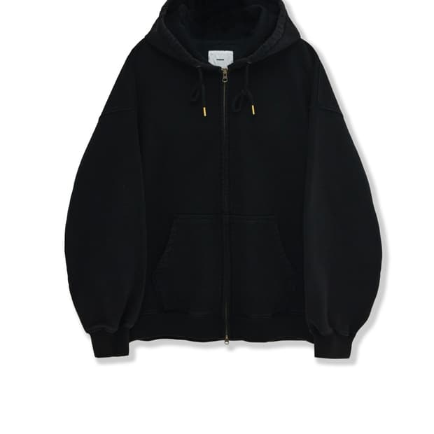 퍼렌 25ss 워시드 후드집업 블랙