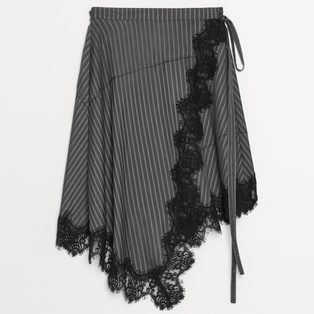 더일마 스트라이프 레이어드 랩스커트