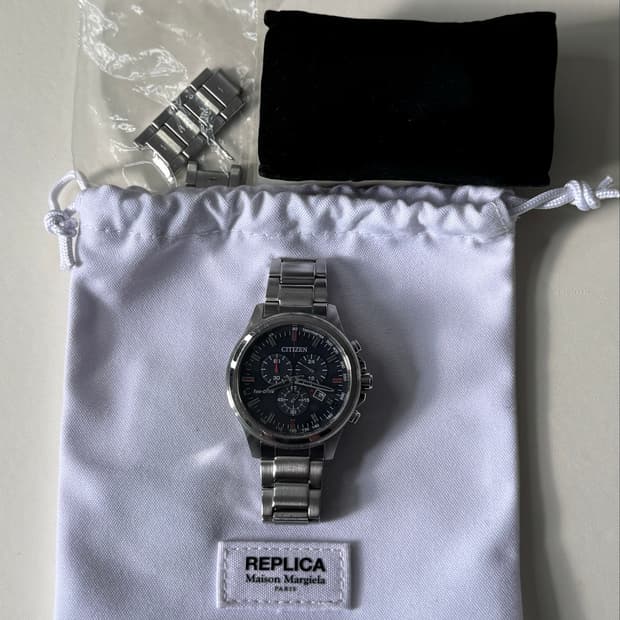[시티즌] 크로노그래프 에코드라이브 42mm 스테인리스 스틸 블루